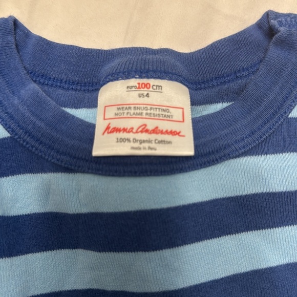 Hanna Andersson Striped Long John Pajamas Sz 4 - Picture 2 of 7